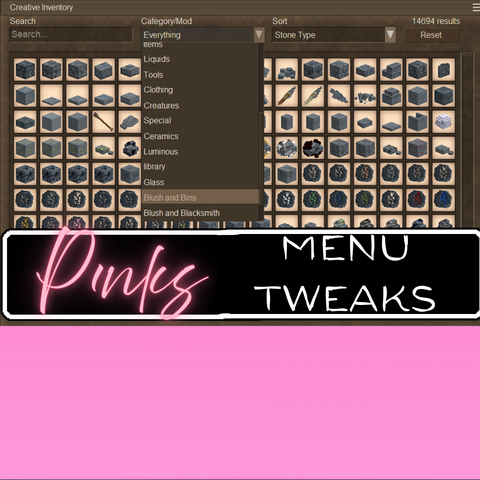 P1nk's Menu Tweaks – Vintage Story Mod
