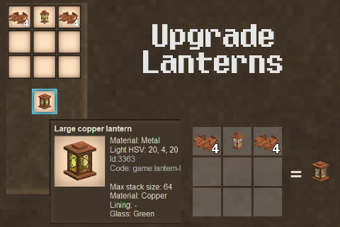 Upgrade Lanterns – Vintage Story Mod