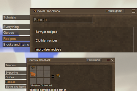 Recipebook - Trait-locked recipes tab – Vintage Story Mod
